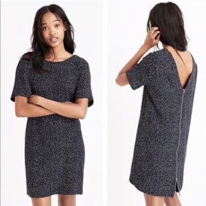 Madewell Zip Back Dress - Sz 2 - Black Dot Scatter